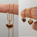 نیم ست قلب پلاک زنجیره گوشواره