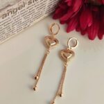 گوشواره آویز قلبی نگیندار کد 20015138