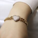 دستبند قلب نگینی کد 10002328