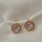 گوشواره نگین گرد کوچک کد 1068