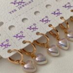 گوشواره قلبی صدفی کد 1070