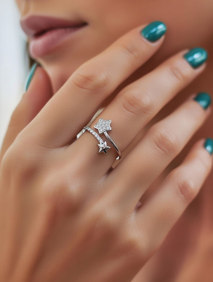 image-19 انگشتر دو ستاره ژوپینگ کد 70z217 - Image 1