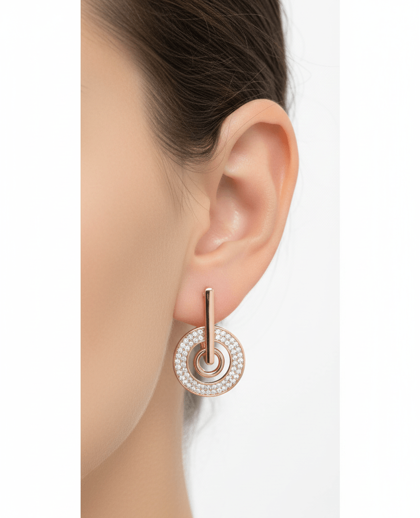 گوشواره دو حلقه ای کد 338 – ژوپینگ استیل- بدلیجات ژوپینگ